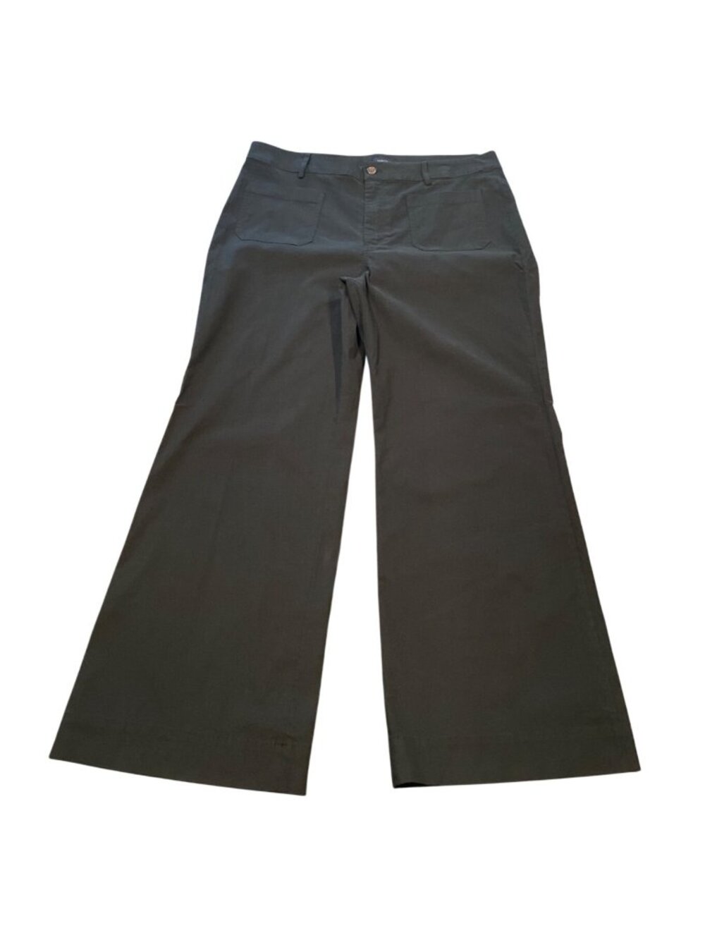 NWT J.Crew Factory Lizzie Wide-Leg Pant Sz 34 Black High Rise Stretch Office